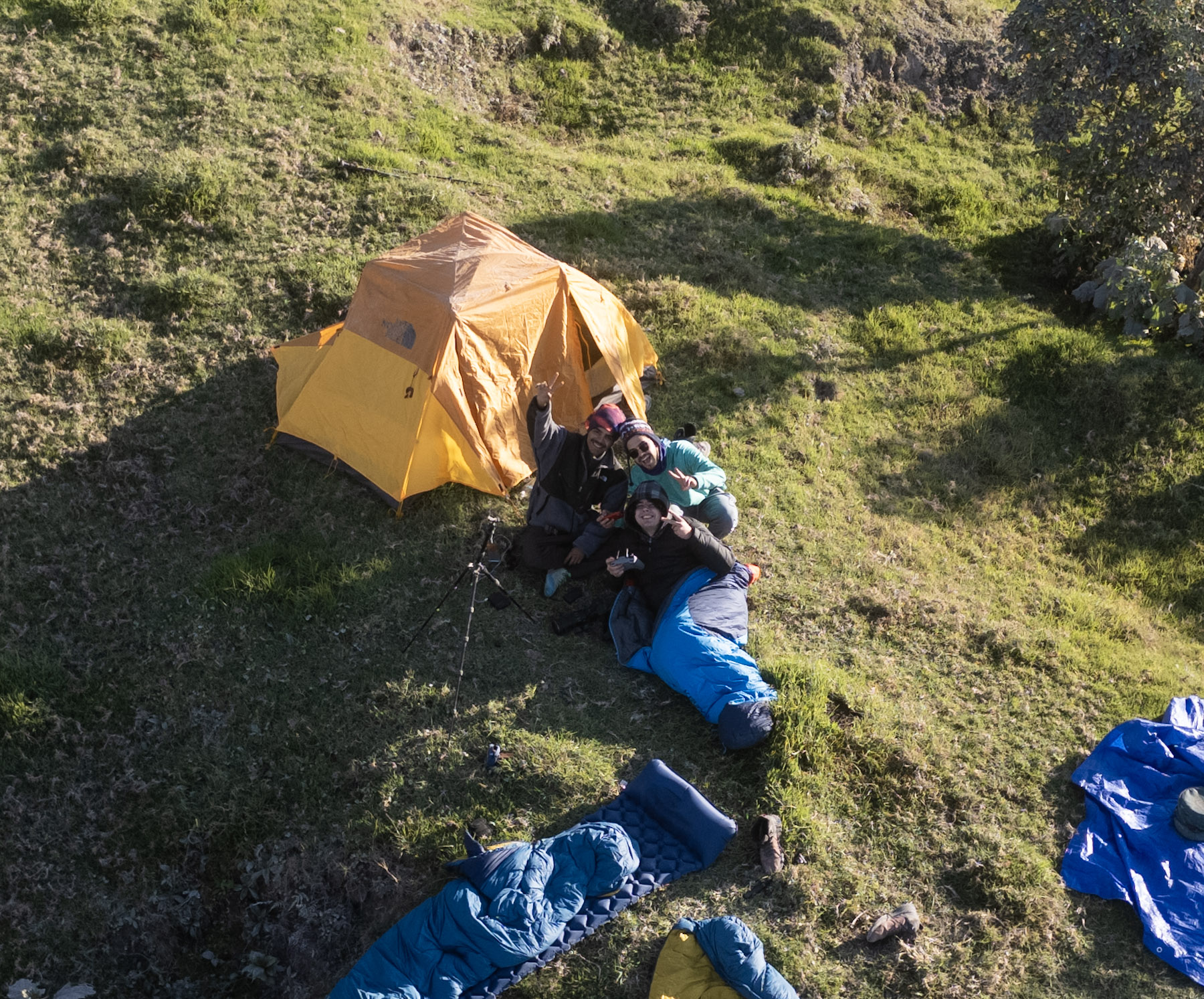 Our campsite on the Santiaguito Ruta Secreta hike.